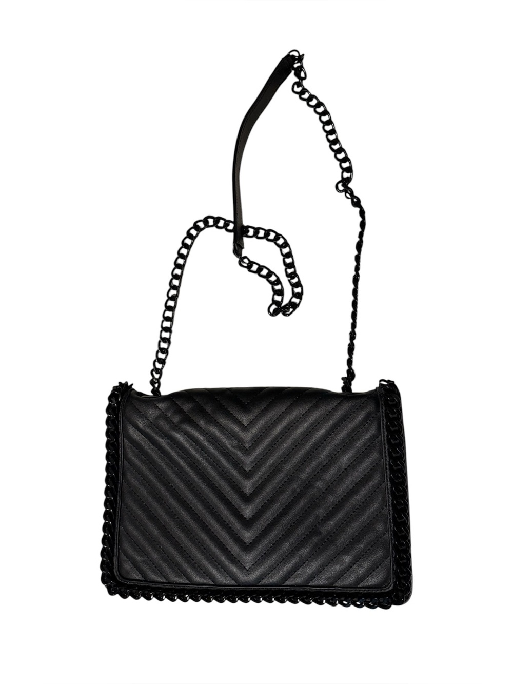 Aldo Black Quilted Chain Strap Crossbody Bag